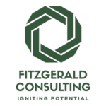A green and black logo for fitzgerald consulting